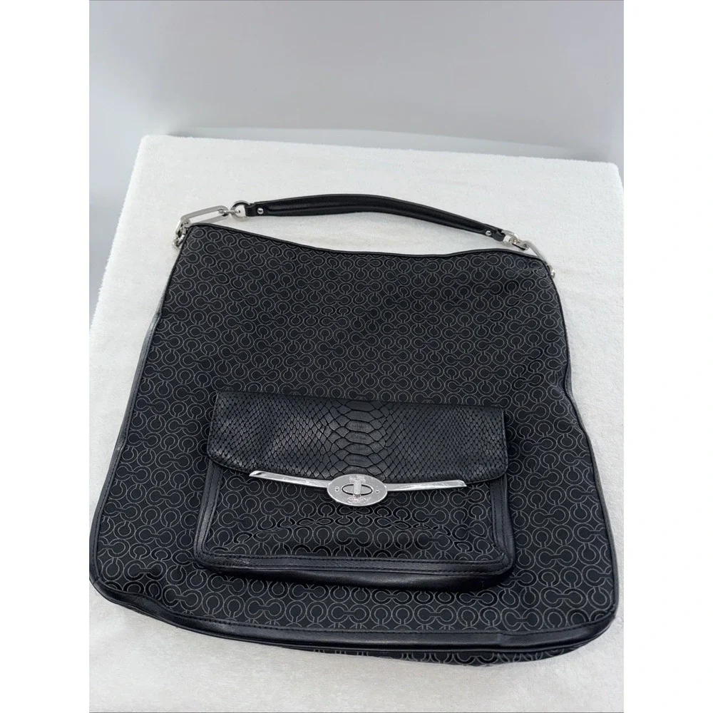 Coach Madison Art Signature Hobo Handbag Shoulder Bag 27906 Modern C Black